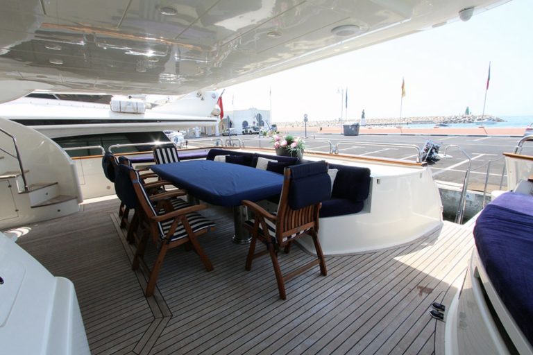 Yachtma Astondoa 102 yacht aft deck Table